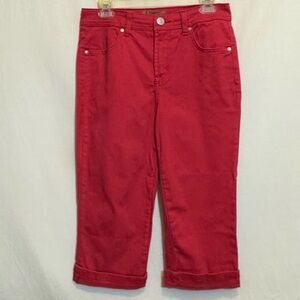 B-80 Hannah Red Denim‎ Jean Capris